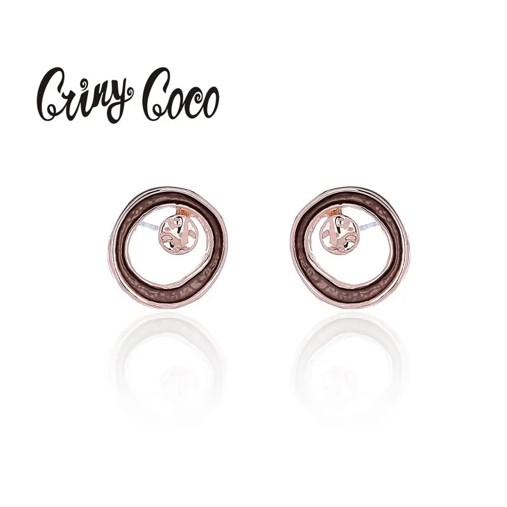 Cring Coco 2020 новые модные серьги оптом геометрические круглые гвоздики аксессуары