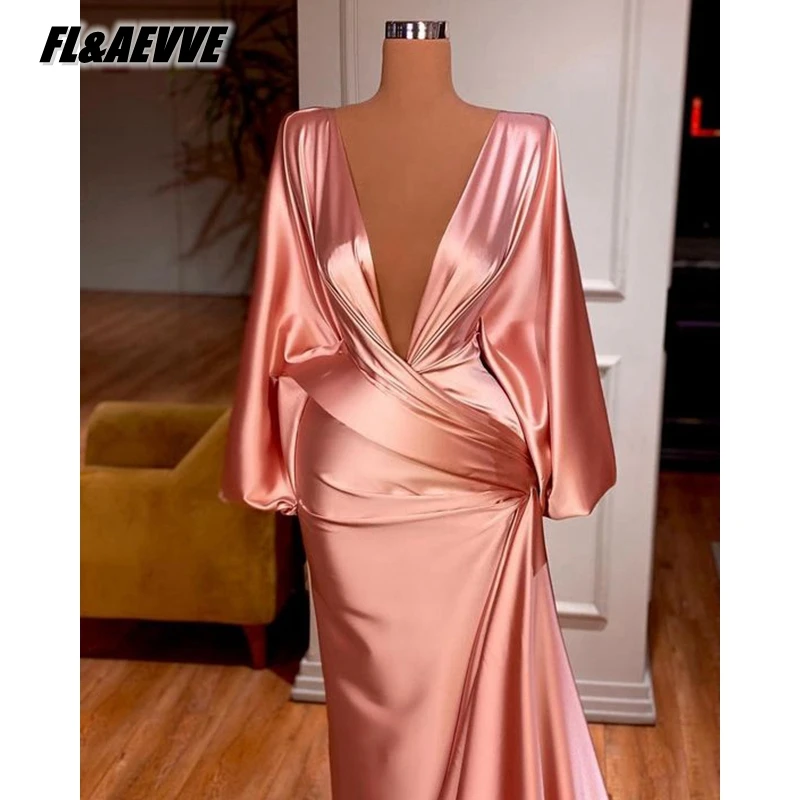 

Real Picture Mordern Evening Dress Long 2021 Rose Mermaid Floor Length Evening Prom Party Gowns for Women