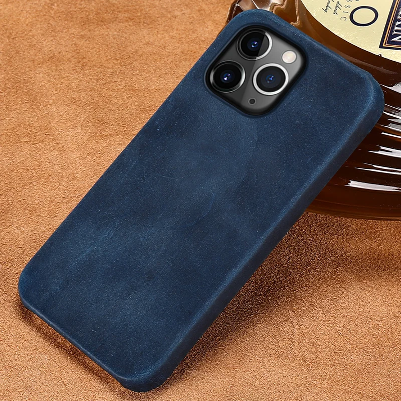 Genuine PULL-UP Leather phone case for iphone 12 Pro Max 12 Mini 11 Pro Max X XR XS MAX 6 6s 7 8 Plus SE 2020 Crazy Horse cover