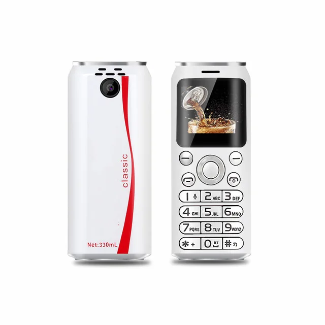 Самый маленький мобильный телефон SATREND K8 Mini Cola в форме мобильного телефона Bluetooth Dialer Мини-запись звонков детский мобильный телефон - Цвет: SATREND K8 White