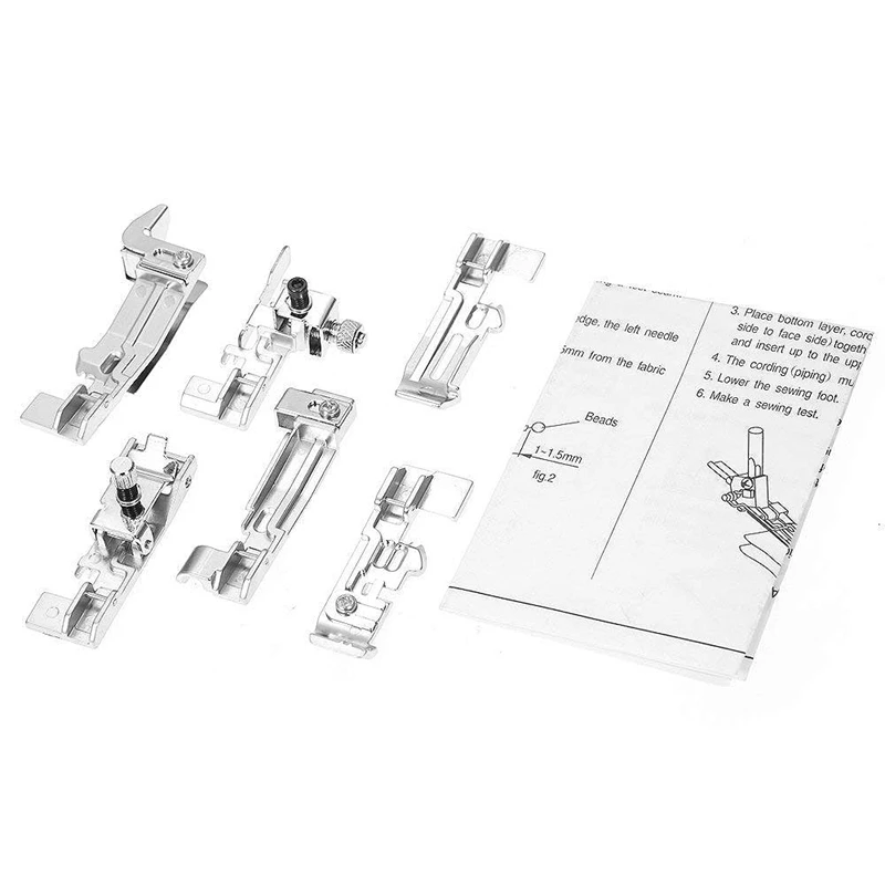 6 штук оверлочная лапка для вшивания машины Brother M3034D певица 14SH754 14SH644 Juki и многое