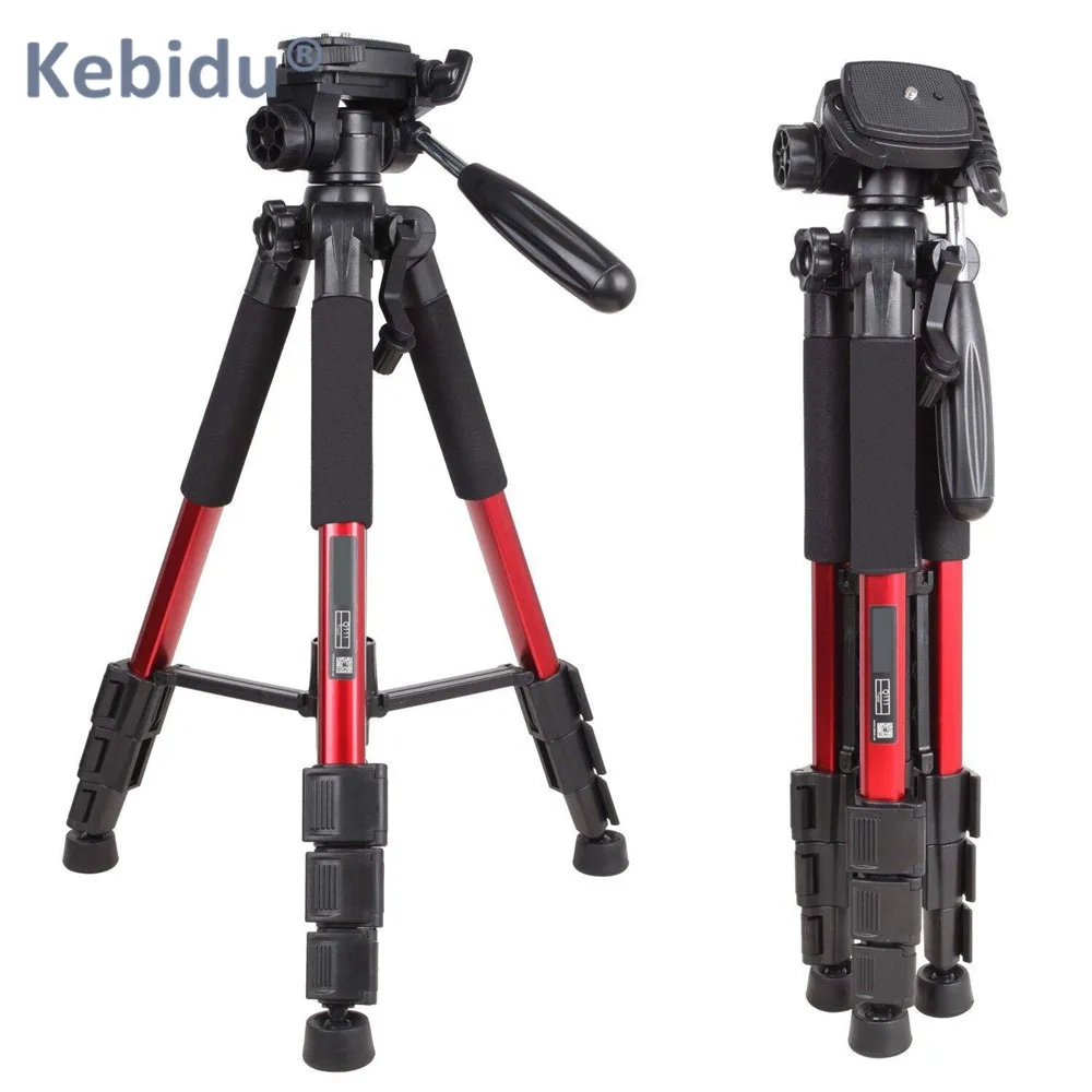 KEBIDU Q111 профессиональная портативная дорожная алюминиевая зеркальная цифровая камера штатив с головкой с сумкой для Canon Nikon sony - Цвет: Red