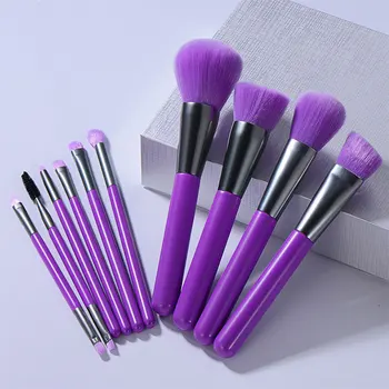 

10 fluorescent color purple professional portable makeup brush beginner set brush loose powder brush blush brush beauty tool