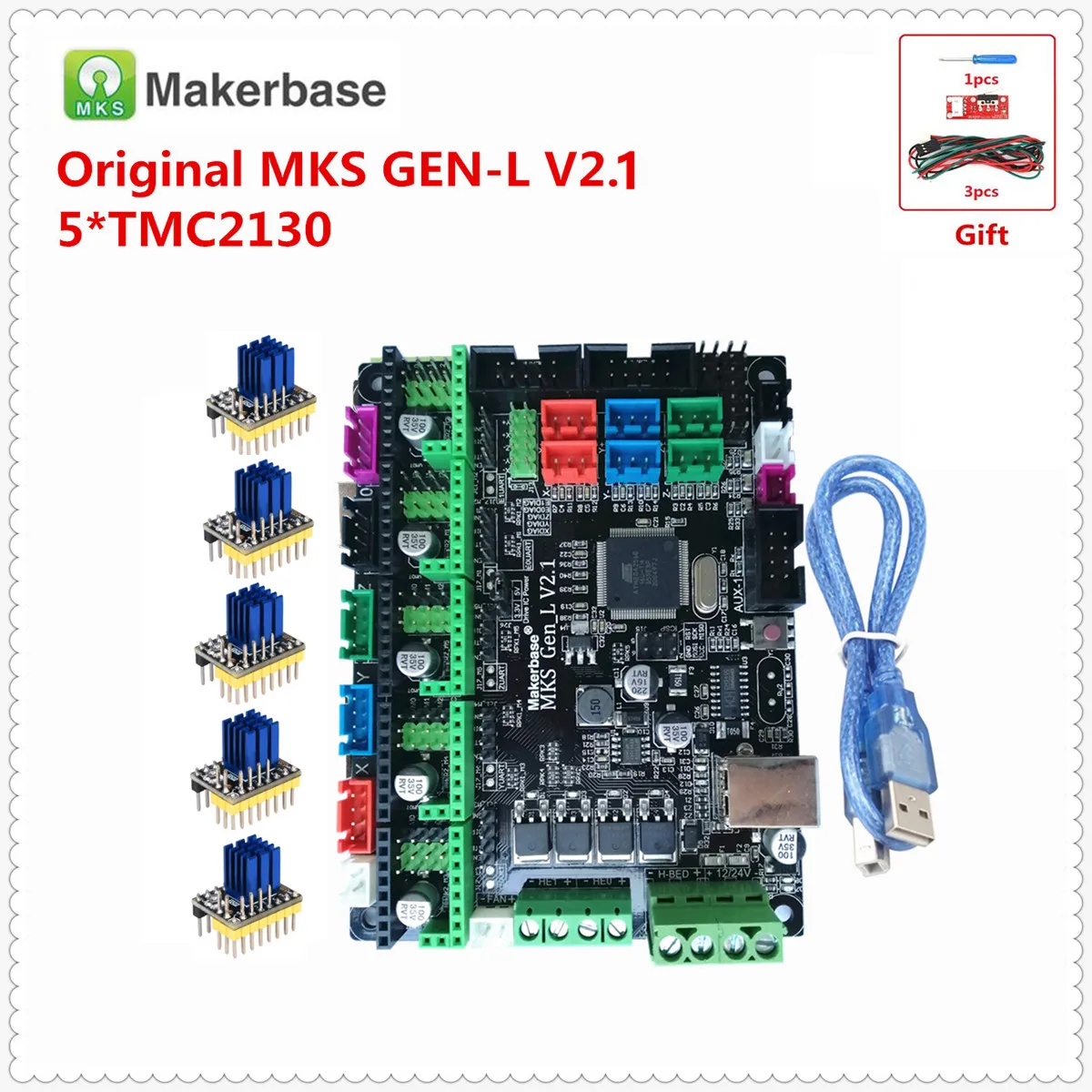 Makerbase оригинальная запасная плата для 3D принтера MKS GEN L V2.1 фотоподдержка a4988 DRV8825