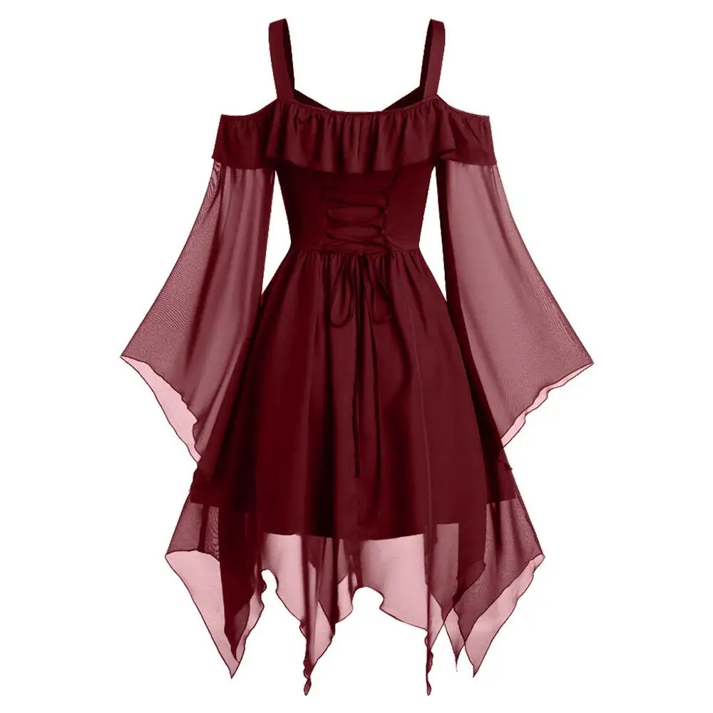New Sexy Women Summer Dress Patchwork Lace Off Shoulder Bandage Dress Ruffles Backless Sexy Party Dress Irregular Slim Vestidos