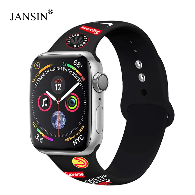 

Soft Silicone Replacement Sport Band For Apple Watch 38mm 42mm Wrist Bracelet Strap For Apple Watch 4 band 44mm 40mm Series 5 3