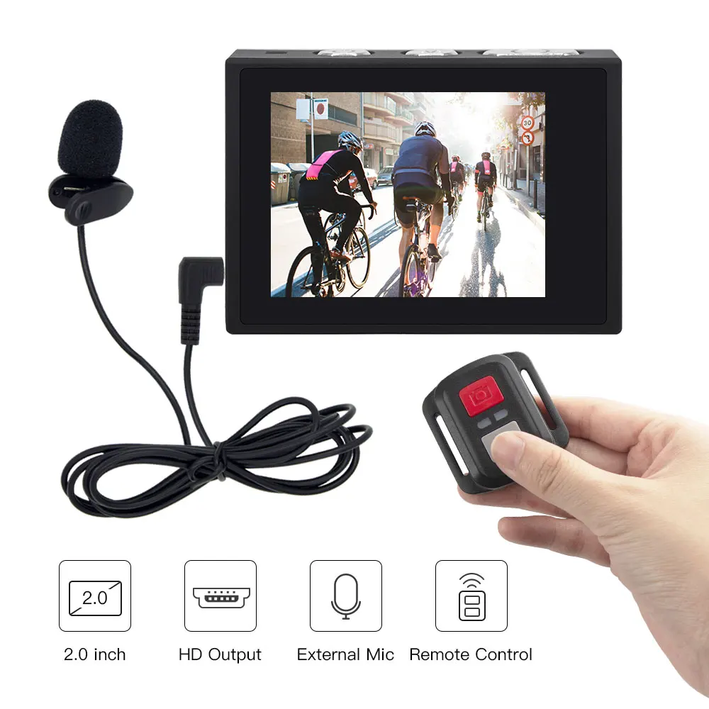 HD 4K WiFi Спортивная экшн-камера с функцией EIS 30 м водонепроницаемый пульт дистанционного управления внешний микрофон записывающая видео камера аксессуары