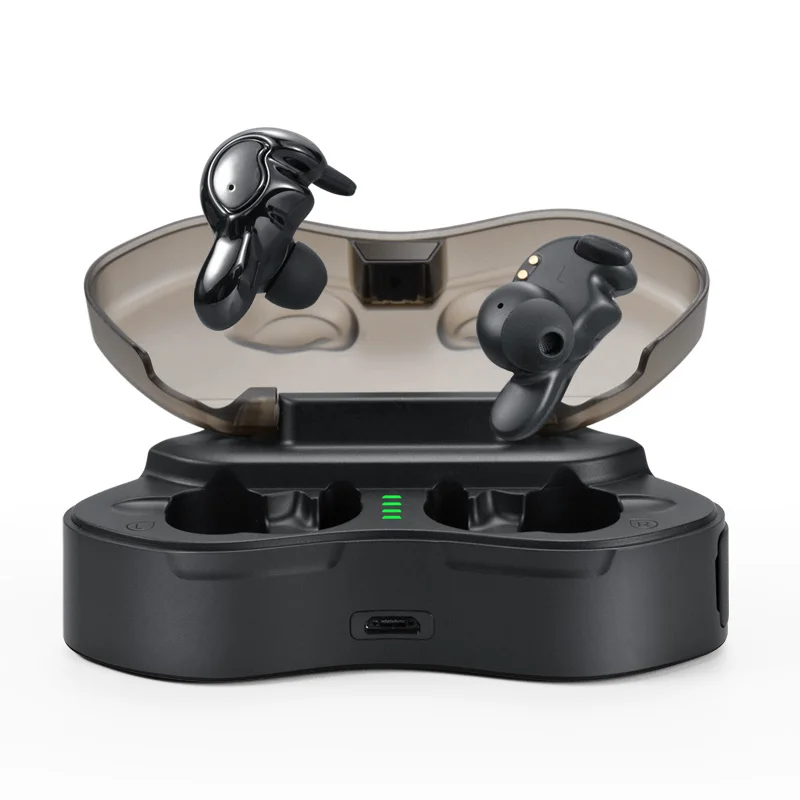 Aminy, новинка, уф стерилизация, Bluetooth 5,0, наушники, IPX6, водонепроницаемые, беспроводные наушники, Hi-Fi, стерео, беспроводные наушники для телефона - Цвет: Черный