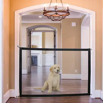 

Magic-Gate Dog Pet Fences Portable Folding Safe Guard Indoor and Outdoor Protection Safety Magic Gate For Dogs Cat Pet