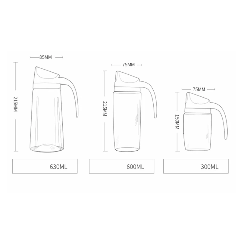 Улучшенный стеклянный диспенсер для масла 630 мл, соус в бутылке, герметичный дозатор для соусов, бутылка для масла для приготовления пищи