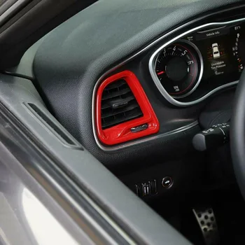 

4pcs Air Condition Red Outlet Vent Trim Center Console Stylish Decor 2015-2019