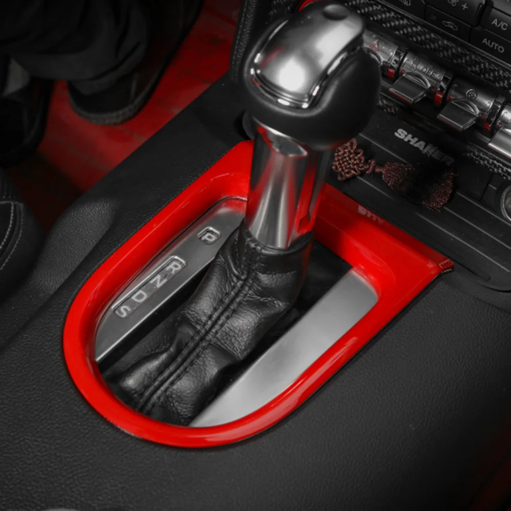 Для Ford Mustang углеродное волокно стиль консоли коробка передач панель Крышка отделка рамки