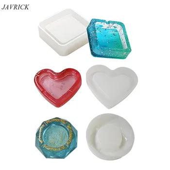 

3 Pcs Square Heart Rhombus Shape Ashtray Mold Epoxy Resin Silicone Molds for DIY