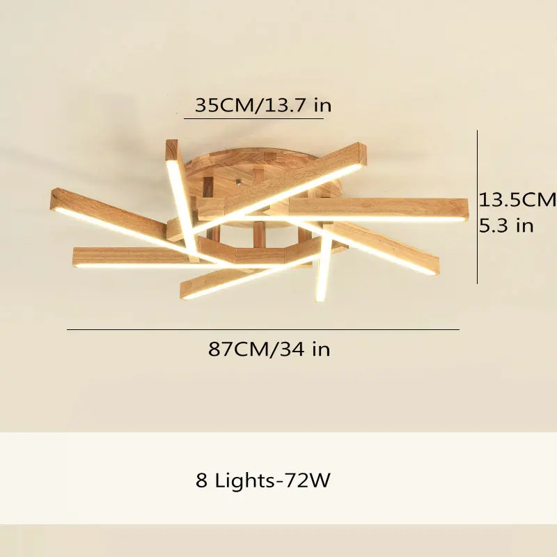 8 Lights-Chandeliers Японская люстра в стиле татами, деревянная лампа 21 Вт 40 Вт 72 Вт, современный деревянный потолочный светильник для спальни, столовой, кухни - Цвет абажура: 8 Lights-Chandeliers