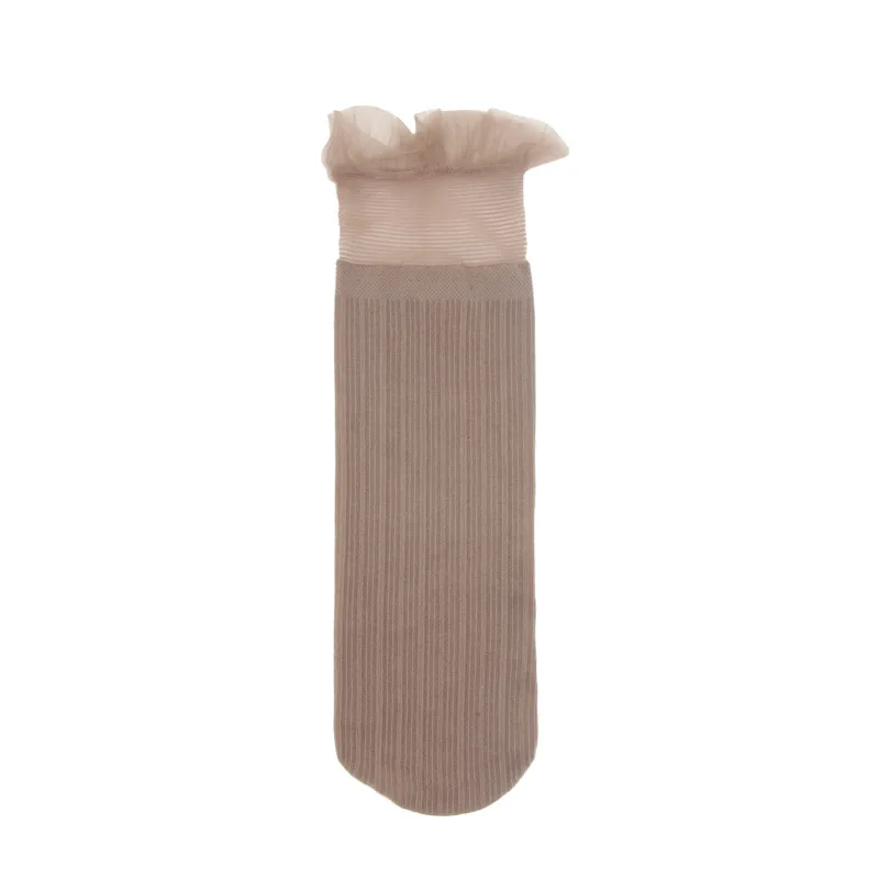 Летние красивые простые сексуальные дышащие прозрачные ультратонкие женские носки полосатые кружевные носки женские мягкие Модные женские носки - Цвет: B