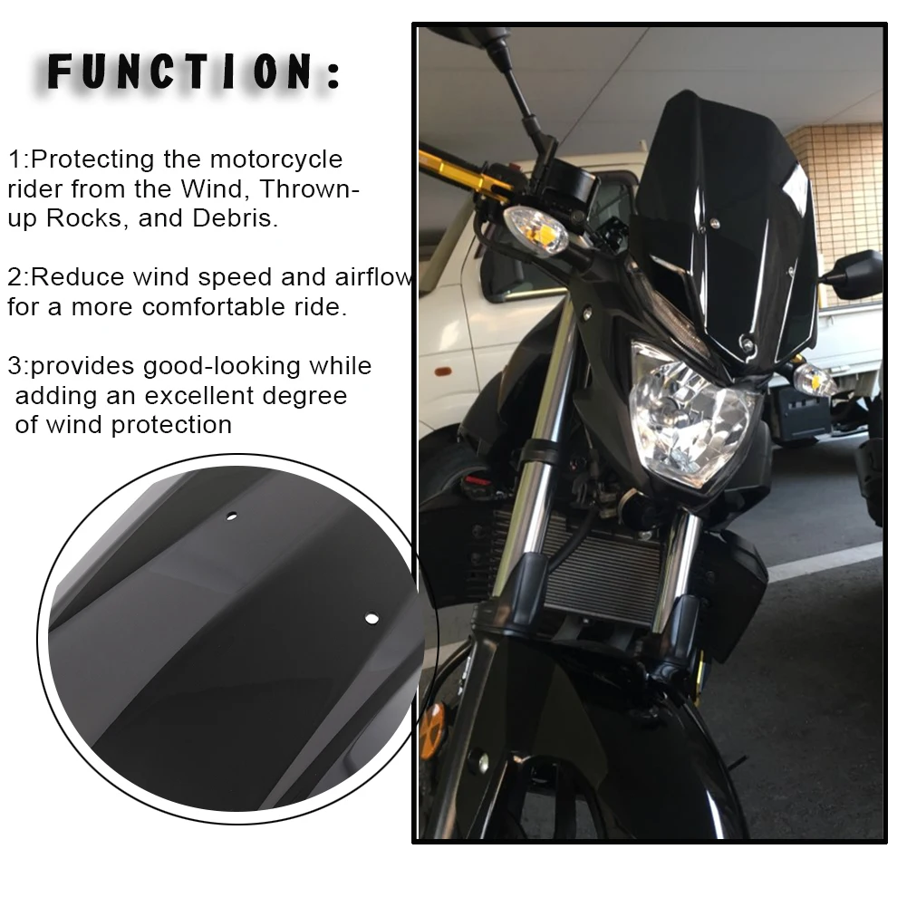 Дешево Мото спорт туринг гоночный лобовое стекло щиток для ветрового стекла экран с монтажным кронштейном для 2016 2018 Yamaha MT 03 MT 03 MT03