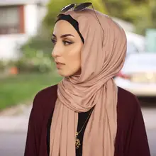 العصرية النساء مسلم الصيف رقيقة الحجاب وشاح Foulard فام حجم كبير الحجاب شالات الإسلامية Soild الحجاب للنساء 85*180 سنتيمتر