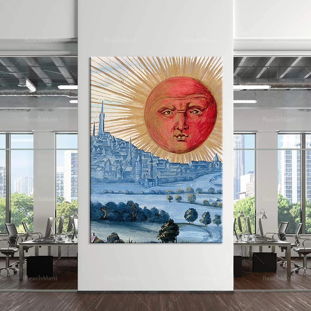 Il Sole Si Alza Sul Viso-Splendor Solis (1582), Splendor Solis, Retro Poster.