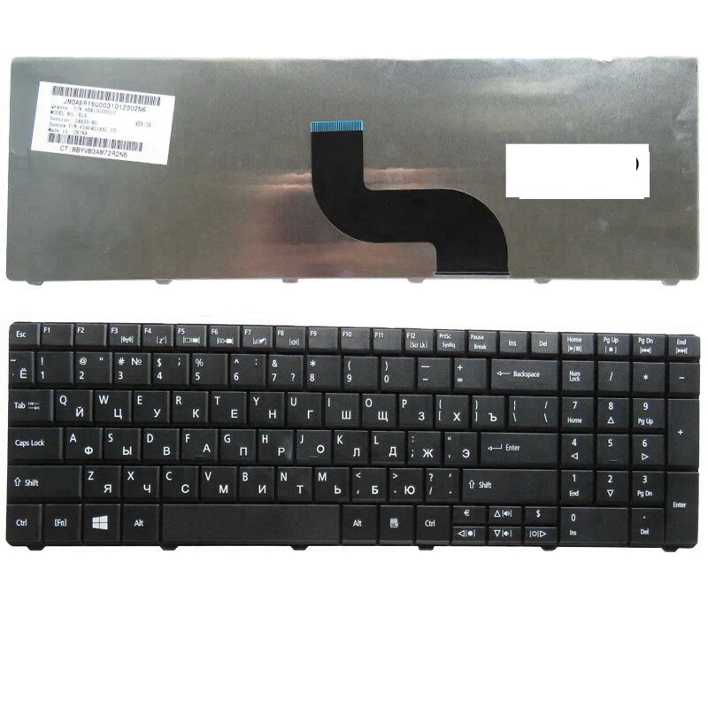 GZEELE RU Клавиатура для ноутбука acer Aspire E1-571G E1-531 E1-531G E1 521 531 571 E1-521 E1-571 E1-521G черный с надписями на русском языке