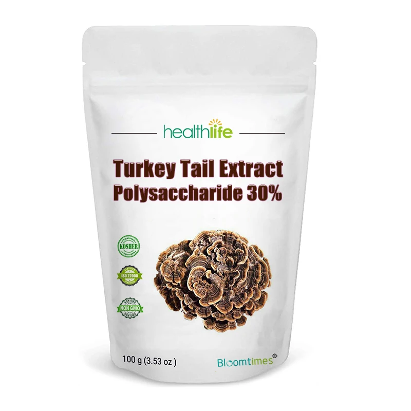 

Immune Booster Yunzhi Mushroom Extract 30% Polysaccharide Coriolus Versicolor Turkey Tail Powder for Immune System Supplements