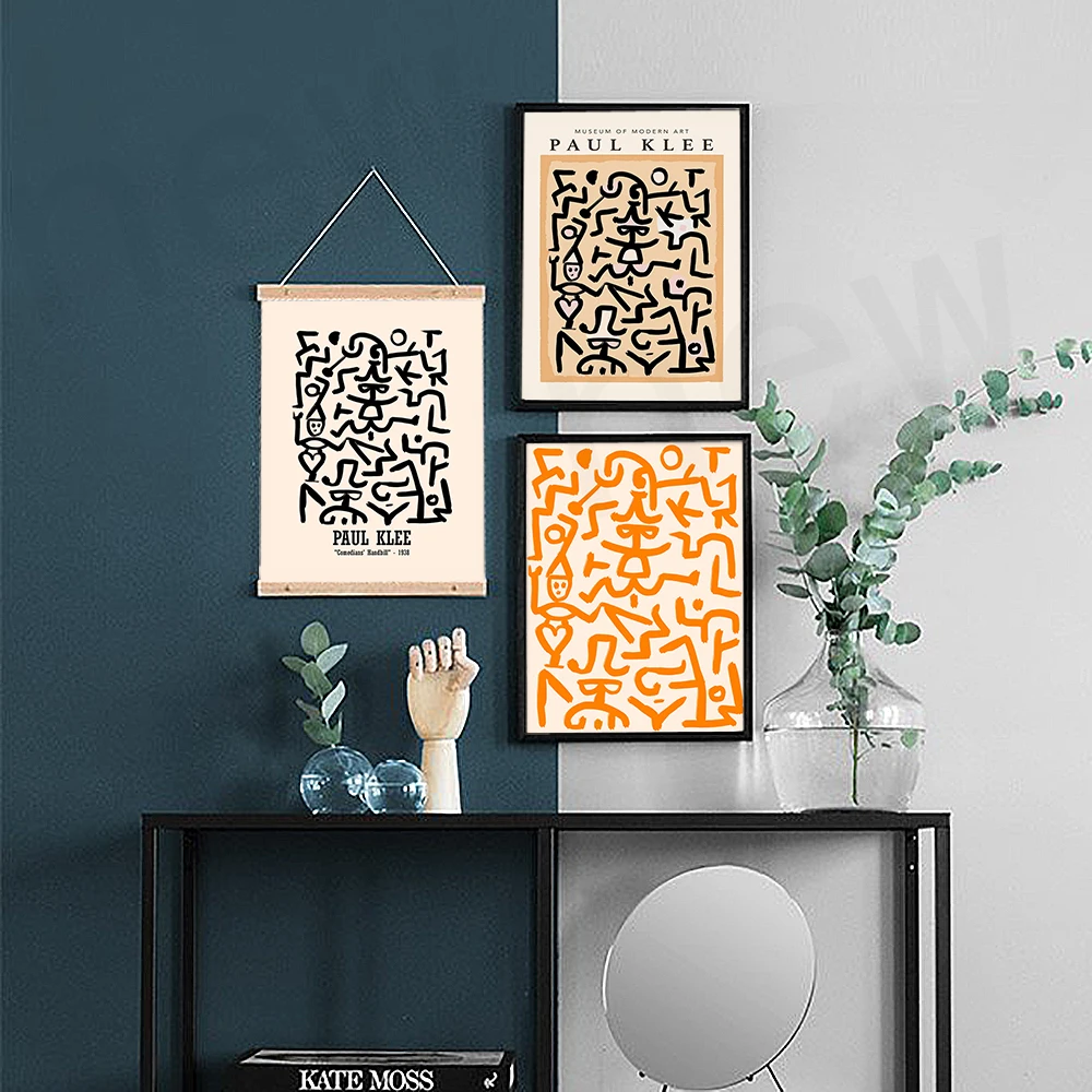 

Nordic Abstract Line Figure Pictures Paul Klee Orange Art Posters Prints Canvas Living Room Wall Paintings Unique Home Decor
