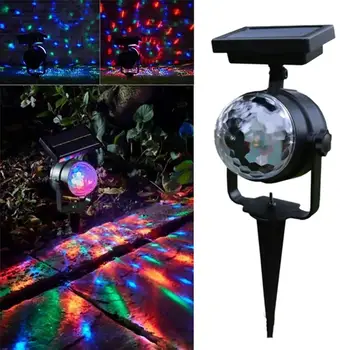 

Solar Projection Lamp Rotatable Colorful Lawn Solar Powered Light Outdoor LED Mixing Color Durable Christmas Party Lamp