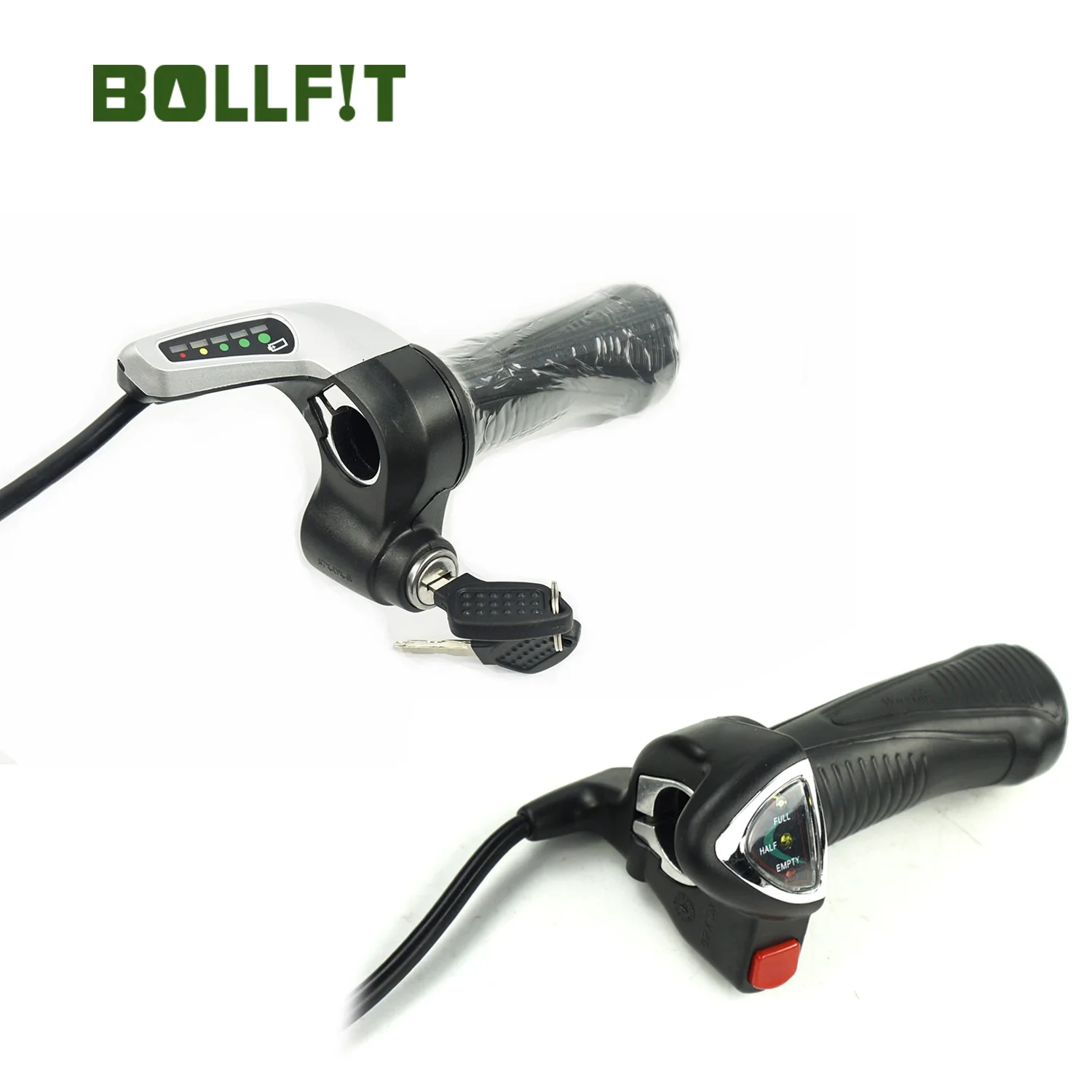 

BOLLFIT Ebike Throttle Wuxing 62DX 57DX Twist Throttle Electric Bicycle Throttle Handle With Battery Indicator Lock 5PIN