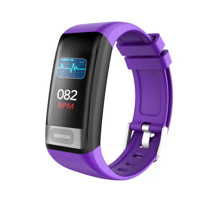 C20S кровяное давление запястье Монитор сердечного ритма ЭКГ PPG смарт-браслет часы фитнес-трекер здоровье браслет - Цвет: Purple
