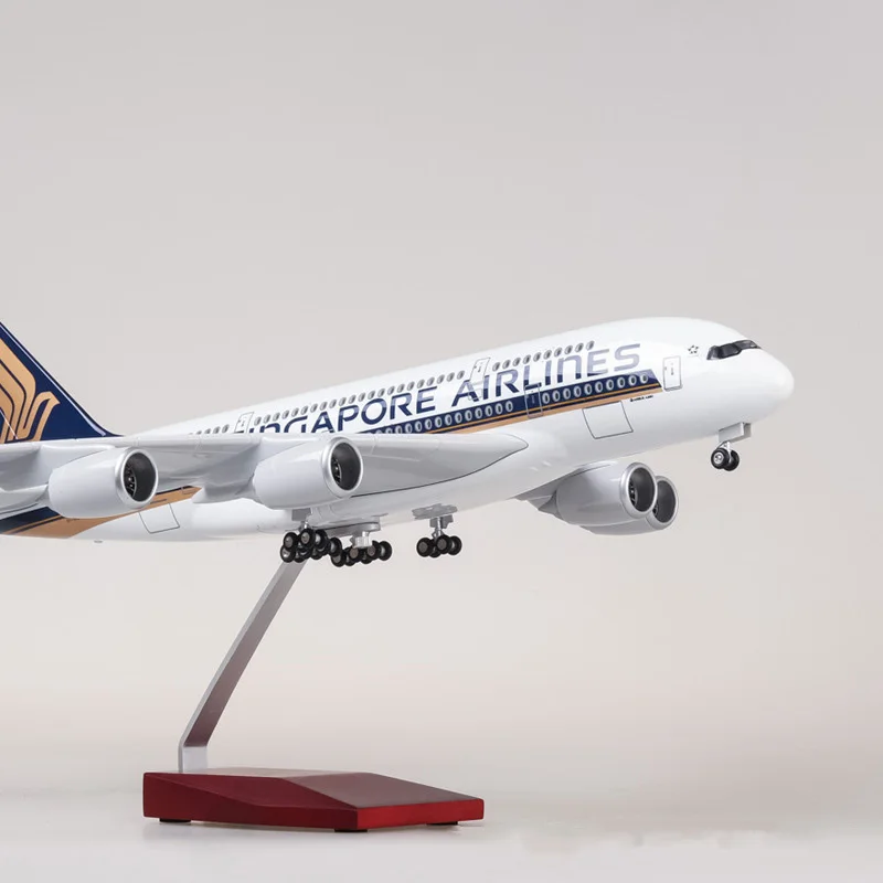1: 160 самолет Airbus A380 Сингапур Авиакомпания Модель W светильник и колеса литья под давлением пластиковая Смола самолет для сбора