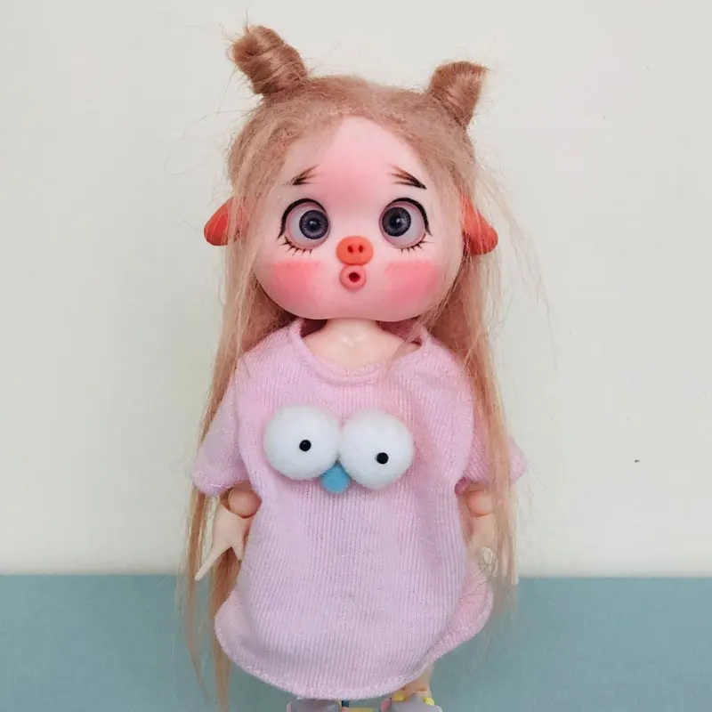 Длинная Пижама с широкими глазами OB11 baby GSC Красивая свинья лицо Одежда для куклы-младенца obitsu11 мини кукла одежда