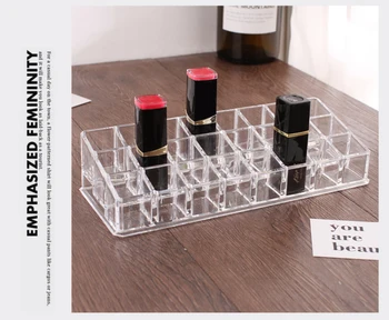

1PC Acrylic 24Grid Transparent Lipstick Clear Display Stand Cosmetic Storage Box Makeup Organizer Storage Cases