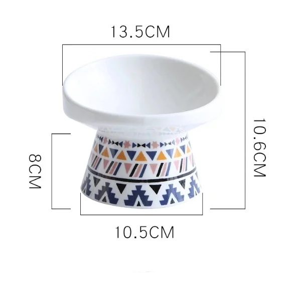 Skup Antypoślizgowe karmnik dla kota ceramiczne miska dla kotów z podniesiony stojak porcelany kostnej szyjki macicy chroni żywność, miski na wodę dla małych psów dla zwierząt domowych