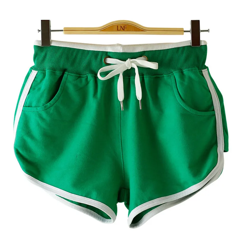 7 color cotton new women shorts running sports panties sexy biker shorts female gym clothing drop shipping - Цвет: green