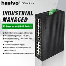 Промышленный Коммутатор для управления Ethernet, Интеллектуальный гигабитный 8 гигабитный порт+ 10SFP, Тип рельса для мониторинга