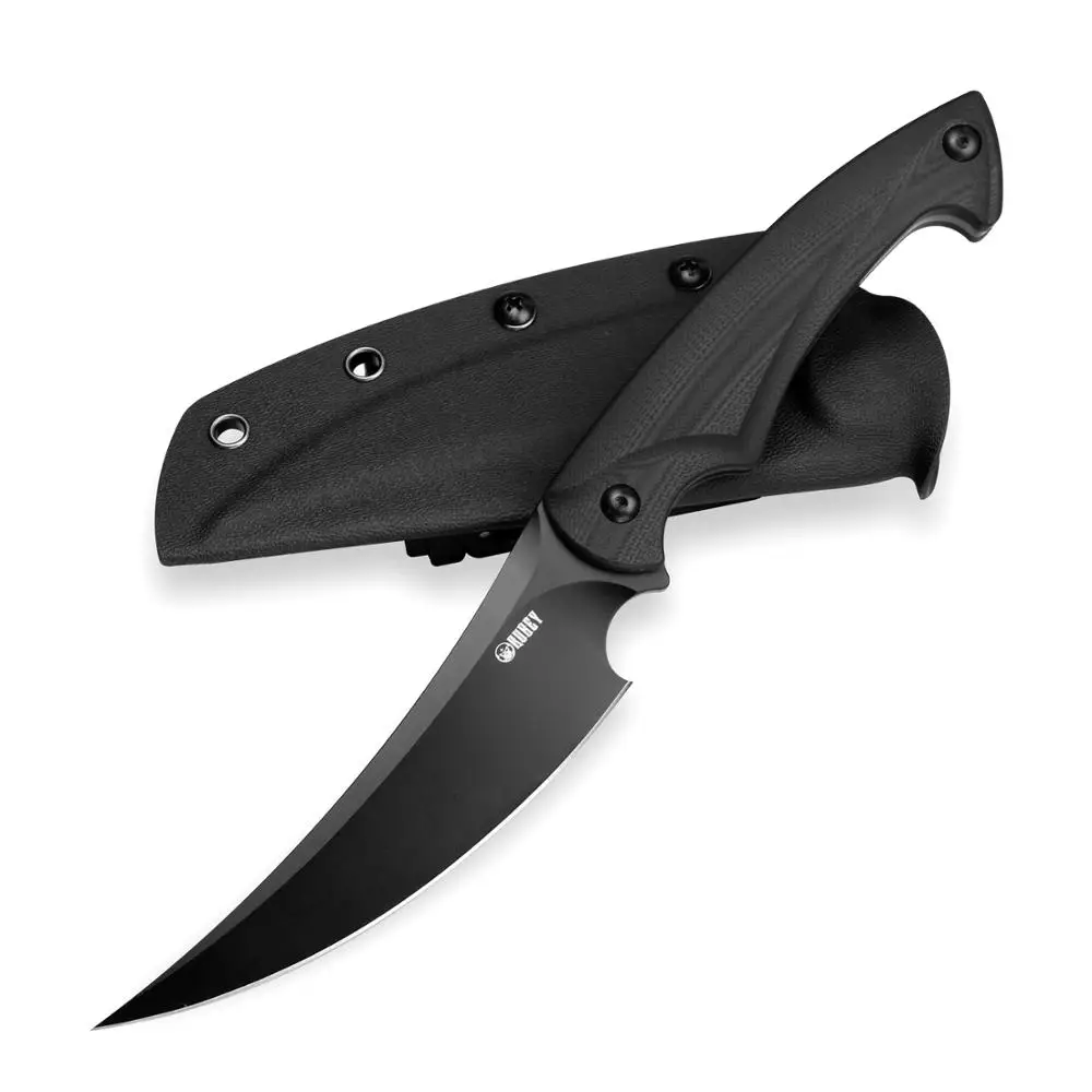 Kubey Scimitar KU231 Открытый нож с фиксированным лезвием D2 и ручкой G10 полный дизайн Тан