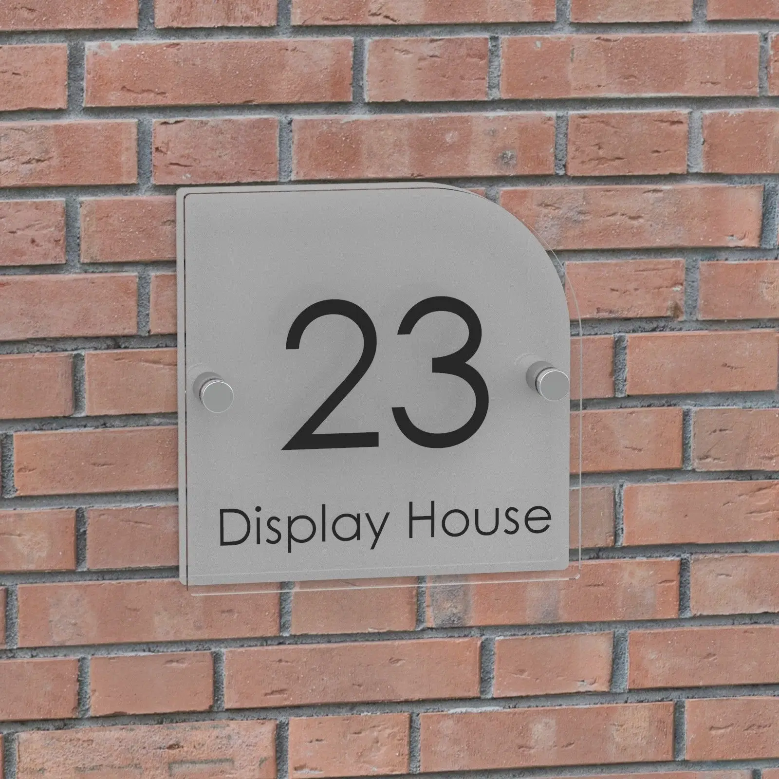 Серебристый На заказ Displaypro прозрачная акриловая табличка номера дома Perspex дверная вывеска - Цвет: Серебристый