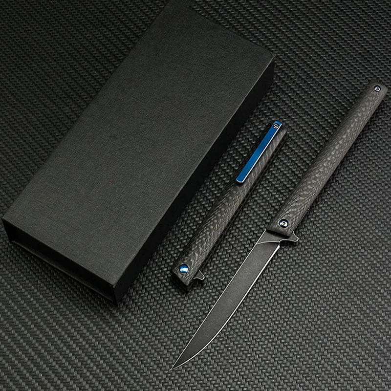 Dropship M390 Powder Steel Folding Knife Carbon Fiber Handle Camping Outdoor Survival Tactical With Box Hand Tools | Инструменты