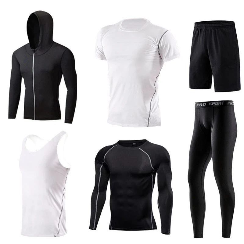 Men sportswear-S7 Мужская спортивная одежда, Компрессионные спортивные костюмы, светоотражающие спортивные костюмы, спортивные комплекты для бега, тренировок, фитнеса, тренажерного зала, комплекты для бега для мужчин - Цвет: Men sportswear-S7