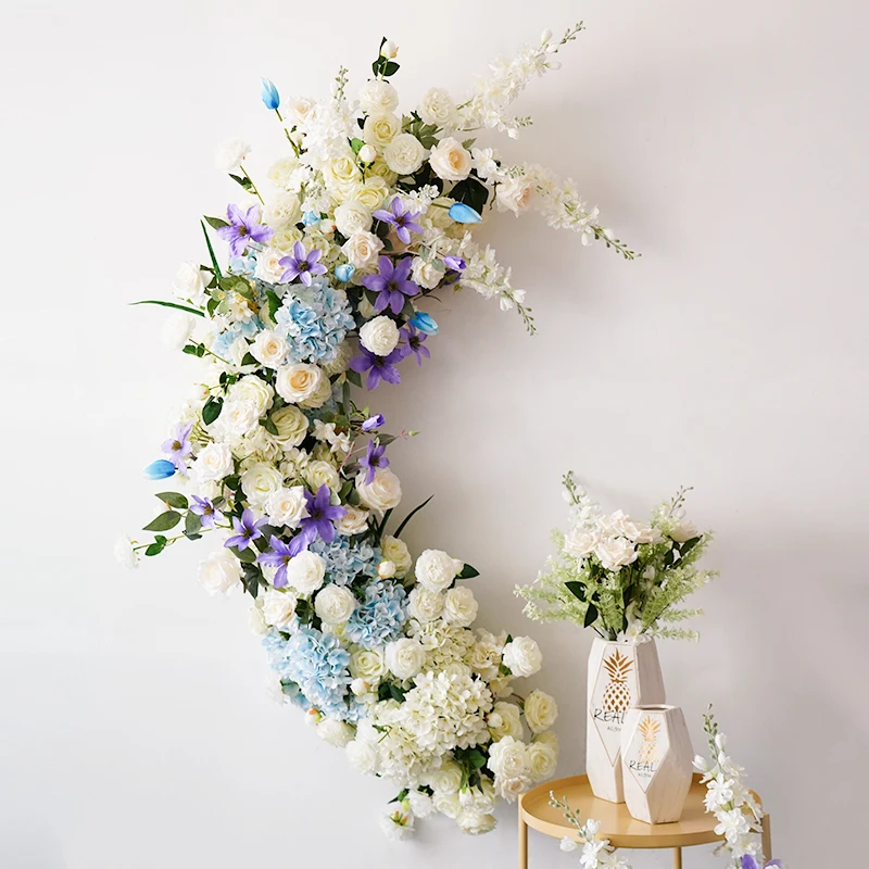 JAROWN Artificial Flower Row Flower Ball Wedding Stage Background Wall Decoration Fake Flowers Wedding Photography Photo Props (6)