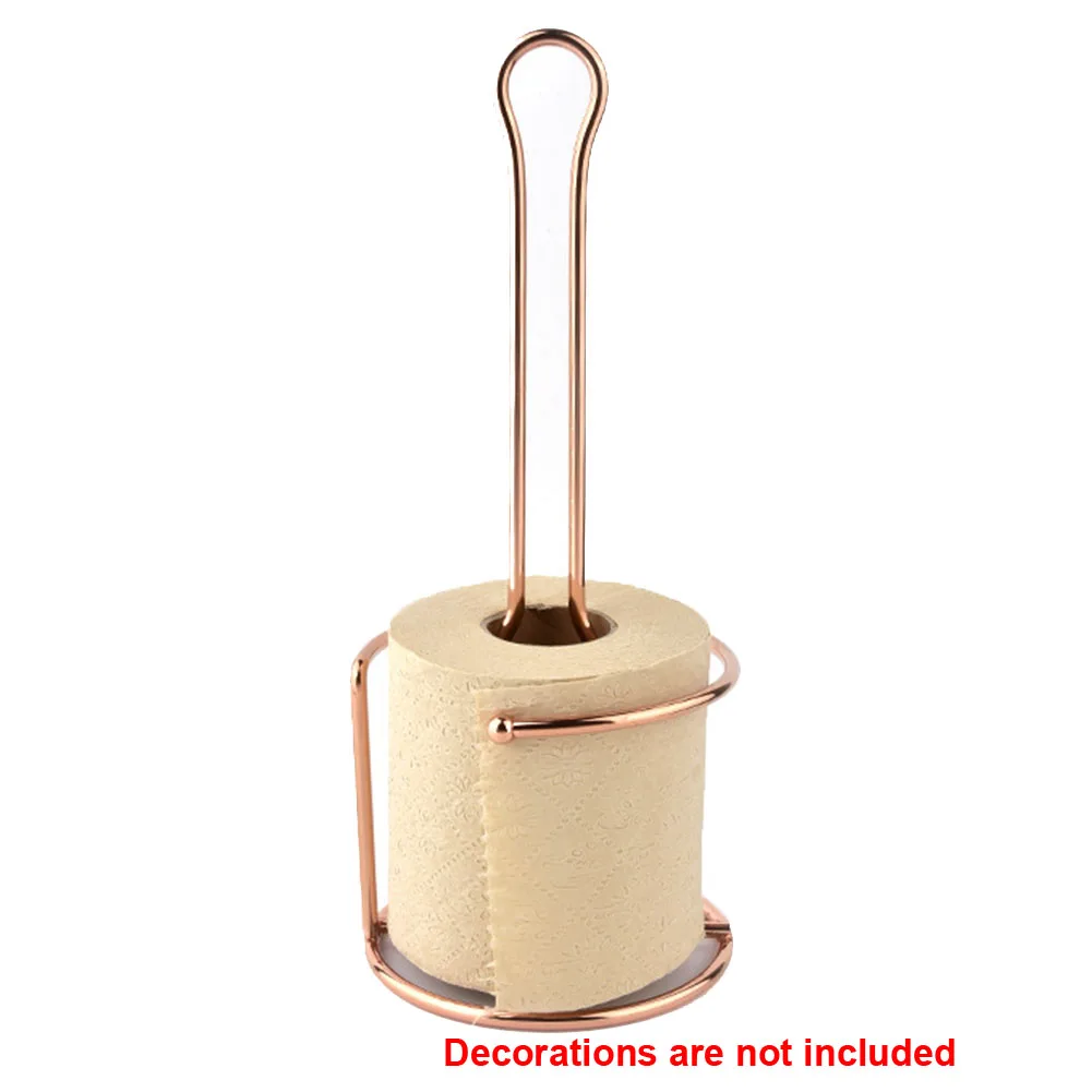 

Paper Holder Tissue Hanging Double Layer Iron Art Decorative Kitchen Portable Freestanding Bathroom Rose Gold Nordic With Handle