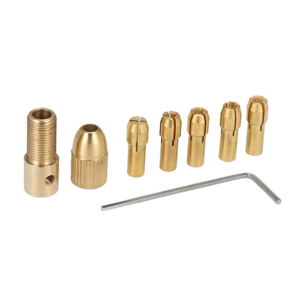 

Hot power tool accessories 6pcs/set 1.0-3.0mm Electric Drill Bit Collet Micro mini Twist Drill Chuck Electric Grinder +Allen Wr