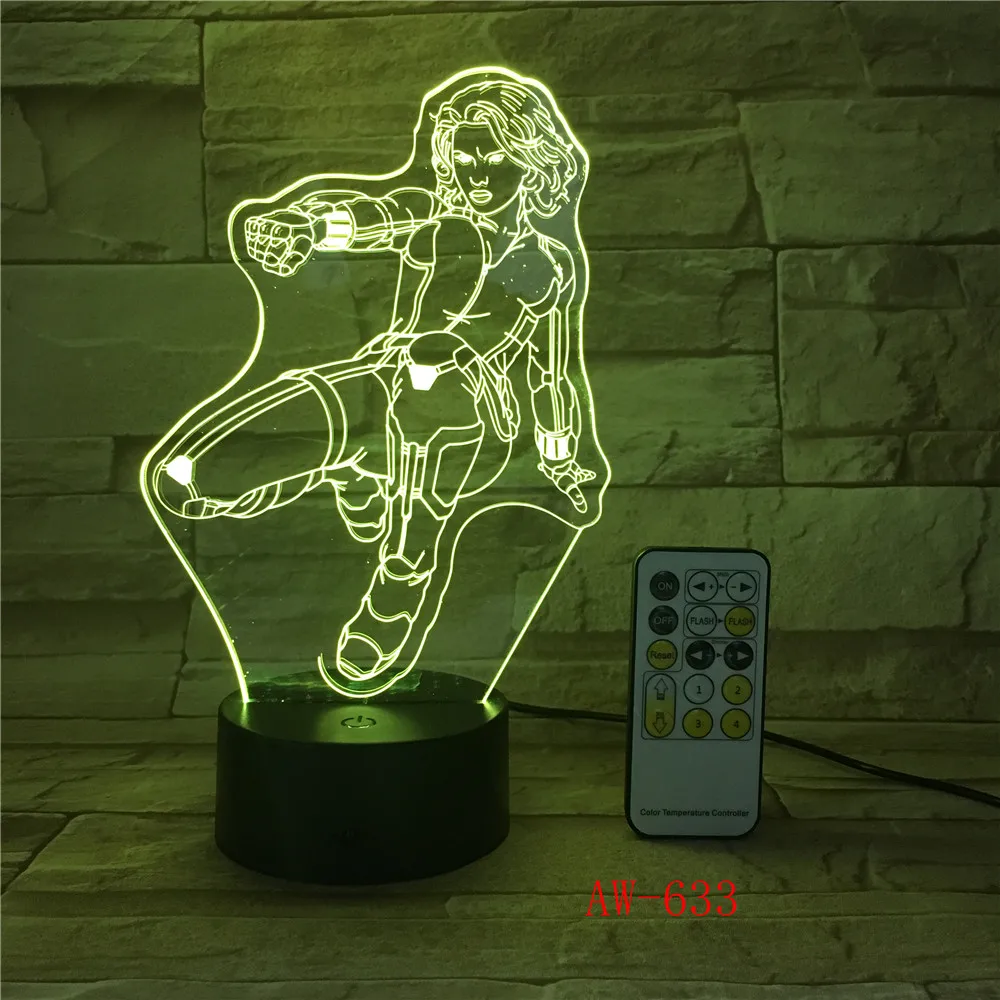 3D ночник настольная лампа RGB меняющая разноцветную черную корову киновентиляторы подарки USB беспроводной Фонарик светодиодный вечерние ночник 633