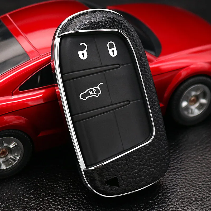 Чехол для автомобильного ключа, брелок для Grand Cherokee Compass Fiat Dodge, зарядное устройство, Дротика, Challenger Durango Chrysler 300C, брелок для ключей - Название цвета: black single shell