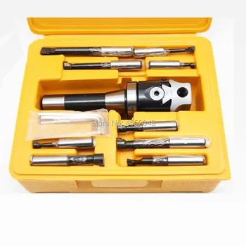

High precision 2 inch F1-12 50mm boring head, spindle R8-M12+9pcs carbide 12mm boring tool boring set