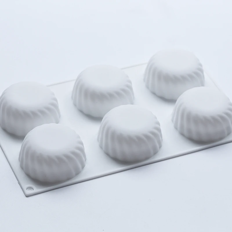 Круглый 6 отверстий Шестерня мусс силиконовая форма для ручной работы мыло Плесень Для ванны бомба плесень сахарное ремесло принадлежности для изготовления мыла шоколадная форма