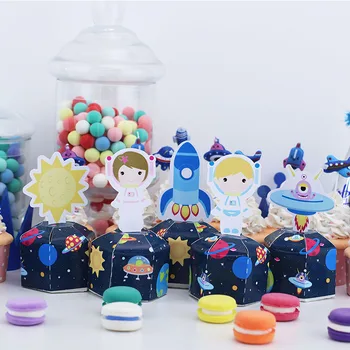 

Space Favor Box Candy Box Gift Box Cupcake Box Boy Kids Birthday Party Supplies Decoration Event Party Supplies