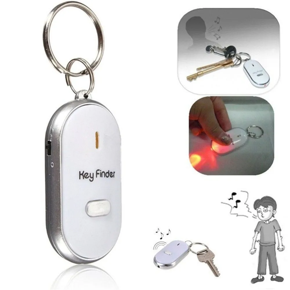 Новое беспроводное устройство для поиска ключа брелок для ключей с локатором со Звуком Свистка светодиодный световой трекер устройство для пожилых людей/детей/домашних животных
