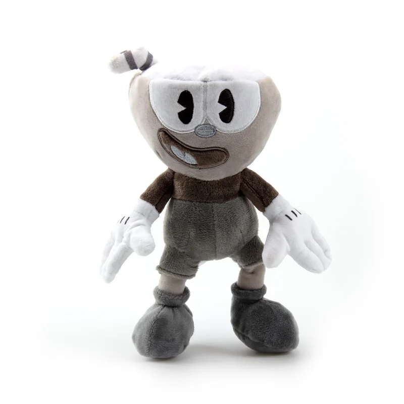 13 стилей Cuphead плюшевые куклы игрушки Mugman The Chalice Мягкие плюшевые мягкие игрушки милый мультфильм Кукла Детская рождественские подарки - Цвет: 25cm BW