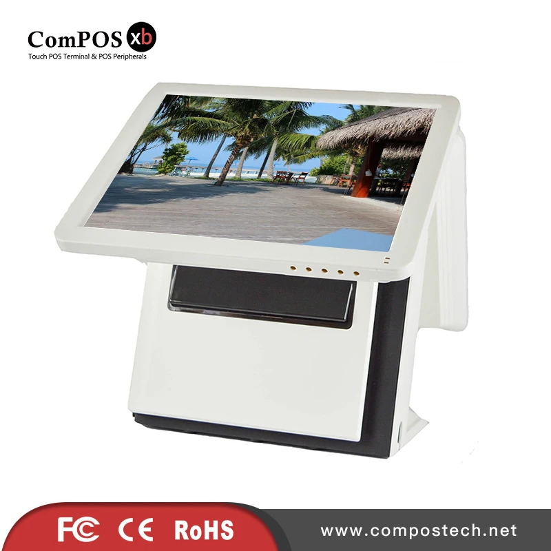 

High settlement efficiency POS machine 5 wire resistive touch screen dual screen POS system with MSR