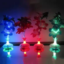LED Fiber Flower Kapok Vase Optical Fiber Lamp Blossom Decoration Colorful
